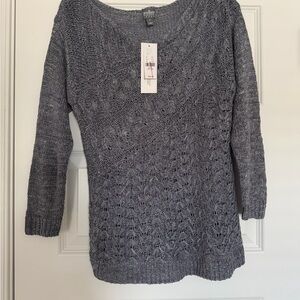 New York & Company Gray Knit Women's Sweater
